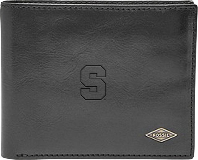 Syracuse Orange Fossil Leather - Ryan Rfid Flip Id Bifold - Black