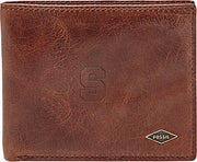Syracuse Orange Fossil Leather - Ryan Rfid Flip Id Bifold - Dark Brown