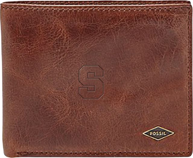 Syracuse Orange Fossil Leather - Ryan Rfid Flip Id Bifold - Dark Brown