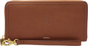 Syracuse Orange Fossil Leather - Logan Rfid Zip Around Clutch - Brown