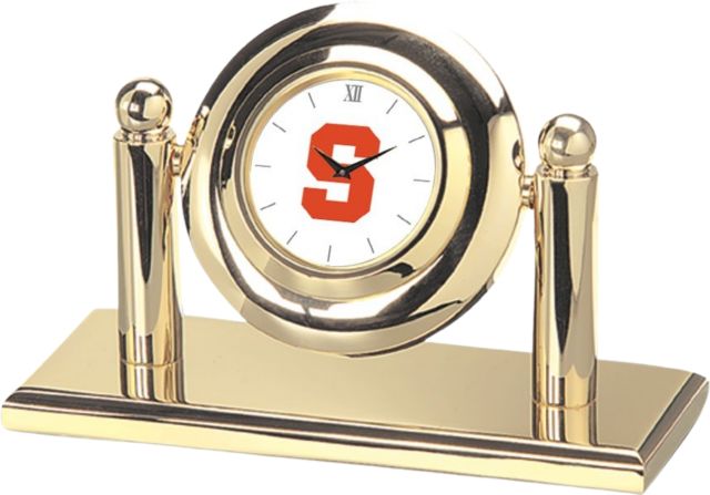 Syracuse Orange CSI Arcade Desk Clock With Colored Medallian