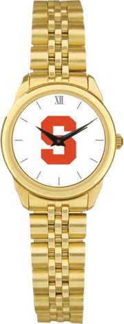 Syracuse Orange CSI Women's Gold Rolled Link Watch (Gift Box) With Colored Medallion