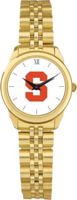 Syracuse Orange CSI Women's Gold Rolled Link Watch (Gift Box) With Colored Medallion