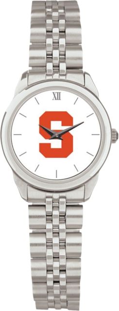 Syracuse Orange CSI Women's Silver Rolled Link Watch (Gift Boxed) With Colored Medallion