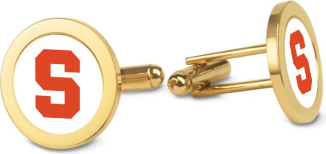 Syracuse Orange CSI Gold Cufflinks (Gift Boxed) With Colored Medallion