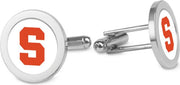 Syracuse Orange CSI Silver Cufflinks (Gift Boxed) With Colored Medallion