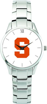 Syracuse Orange CSI Men's Stainless Steel Wristwatch (Gift Boxed) Color Medallion Withhite Background