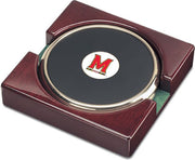 Maryland Terrapins CSI Set Of 2 Gold Round Coaster Gift Boxed With Colored Medallion