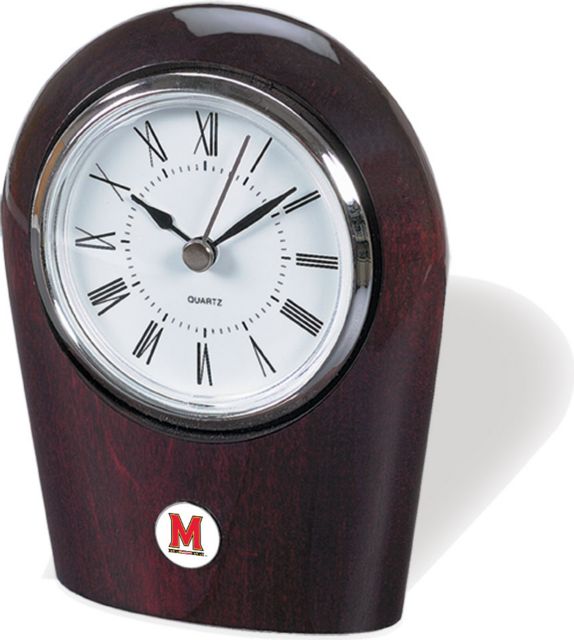 Maryland Terrapins CSI Palm Desk Clock With Colored Medallian