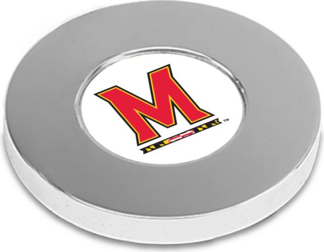 Maryland Terrapins CSI Silver Paperwitheight (Gift Boxed) With Colored Medallion