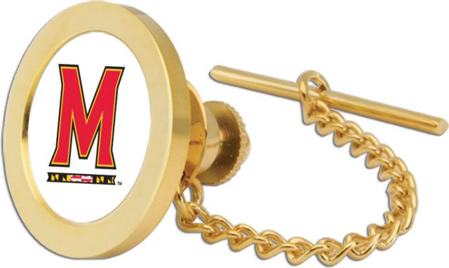 Maryland Terrapins CSI Goldtie Tack/Lapel Pin Gift Boxed With Colored Medallion