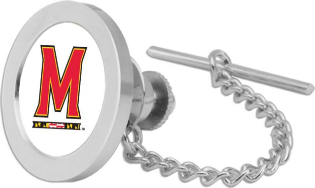 Maryland Terrapins CSI Silver Tie Tack/Lapel Pin Gift Boxed With Colored Medallion
