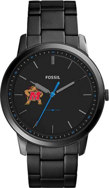 Maryland Terrapins Fossil The Minimalist Slim Black Stainless Steel Watch