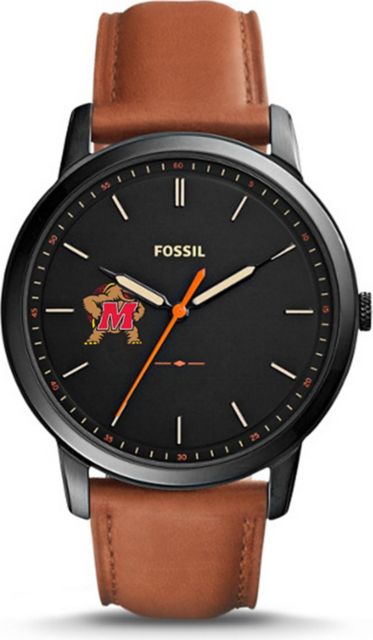 Maryland Terrapins Fossil The Minimalist Slim Light Brown Leather Watch