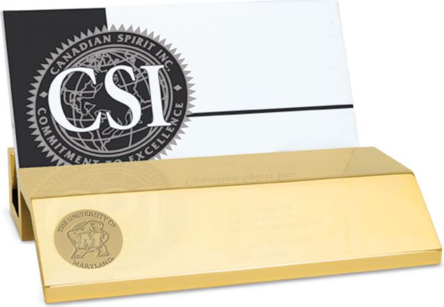 Maryland Terrapins Gold Business Card Holder