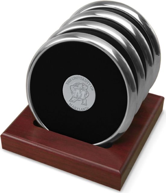 Maryland Terrapins Set of Four Silver Coasters