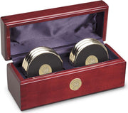 Maryland Terrapins Set of Six Gold Coasters in Presentation Rosewood Box