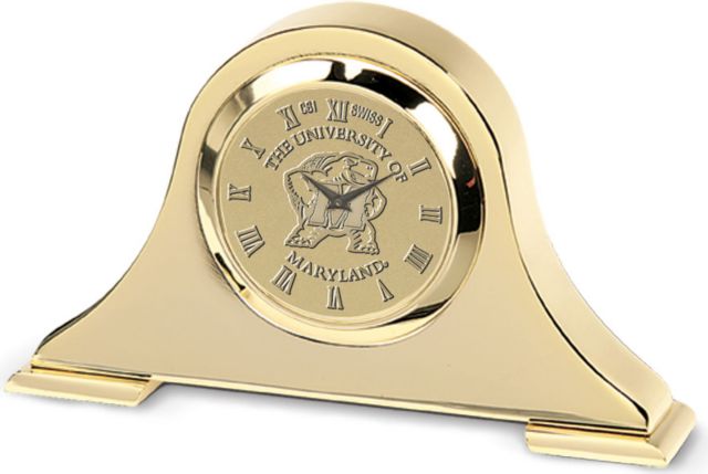 Maryland Terrapins Gold Napoleon Desk Clock