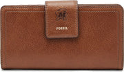 Maryland Terrapins Fossil Leather - Logan Rfid Tab Clutch - Brown