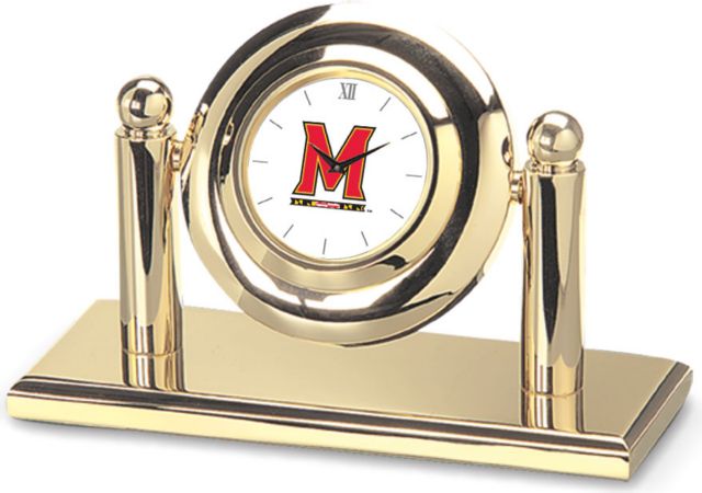 Maryland Terrapins CSI Arcade Desk Clock With Colored Medallian