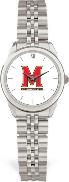 Maryland Terrapins CSI Women's Silver Rolled Link Watch (Gift Boxed) With Colored Medallion