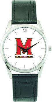 Maryland Terrapins CSI Men's Stainless Steel Wristwatch (Gift Boxed) Color Medallion Withhite Background