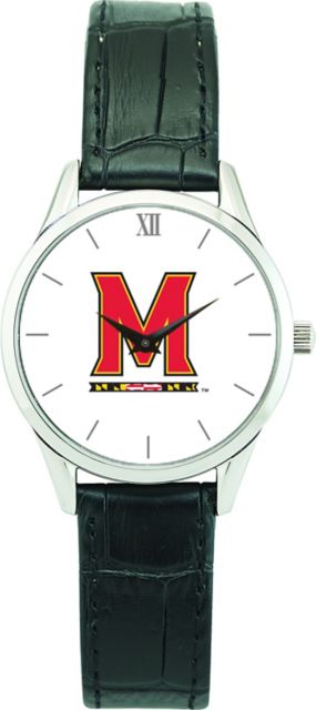 Maryland Terrapins CSI Women's Stainless Steel Wristwatch (Gift Boxed) With Color Medallion