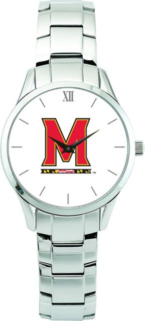 Maryland Terrapins CSI Women's Stainless Steel Wristwatch (Gift Boxed) With Color Medallion