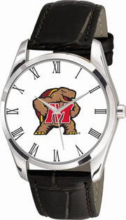 Maryland Terrapins 36mm Men's Leather Watch