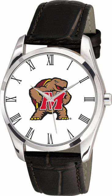 Maryland Terrapins 36mm Men's Leather Watch
