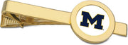 Michigan Wolverines CSI Gold Tie Bar With Colored Medallian