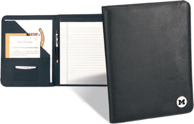 Michigan Wolverines CSI Beautiful Writing Portfolio (Gift Boxed) With Colored Medallion