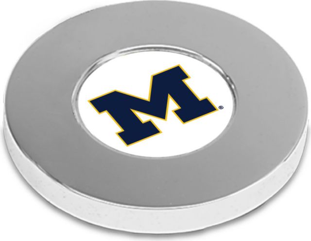 Michigan Wolverines CSI Silver Paperwitheight (Gift Boxed) With Colored Medallion