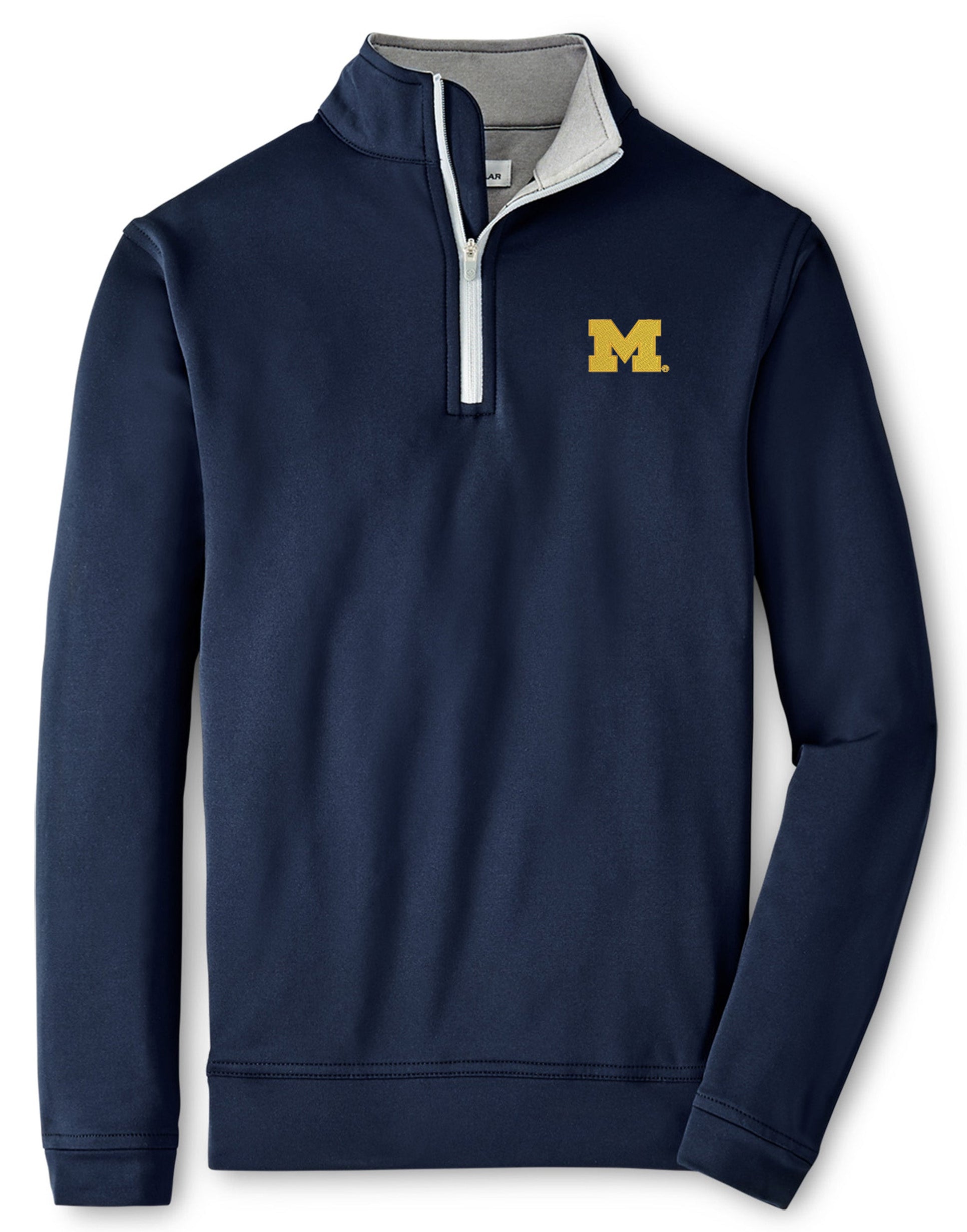 Michigan Wolverines Peter Millar Youth Perth Performance Quarter Zip
