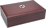 Michigan Wolverines CSI Rosewood Desk Box (Gift Boxed) With Colored Medallion
