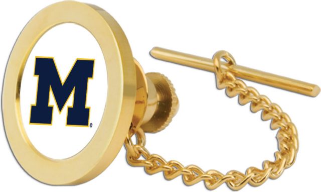 Michigan Wolverines CSI Goldtie Tack/Lapel Pin Gift Boxed With Colored Medallion