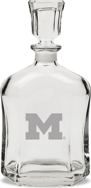 Michigan Wolverines Jar Crystal Whisky Decanter 23.75 Oz