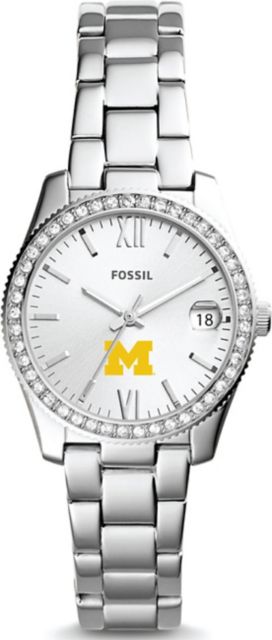 Michigan Wolverines Fossil Scarlette Mini Three-Hand Date Watch