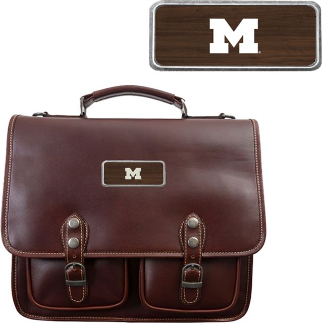 Michigan Wolverines Sabino Briefcase W Plate
