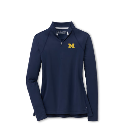 Michigan Wolverines Peter Millar Women's Perth Raglan Quarter Zip