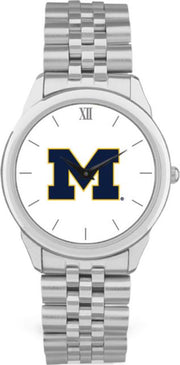 Michigan Wolverines CSI Men's Silver Rolled Link Withristwithatch (Gift Box) With Colored Medallion
