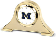 Michigan Wolverines CSI Gold Napoleon Desk Clock With Colored Medallion