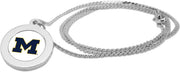 Michigan Wolverines CSI Silver Pendant Necklace With Colored Medallian