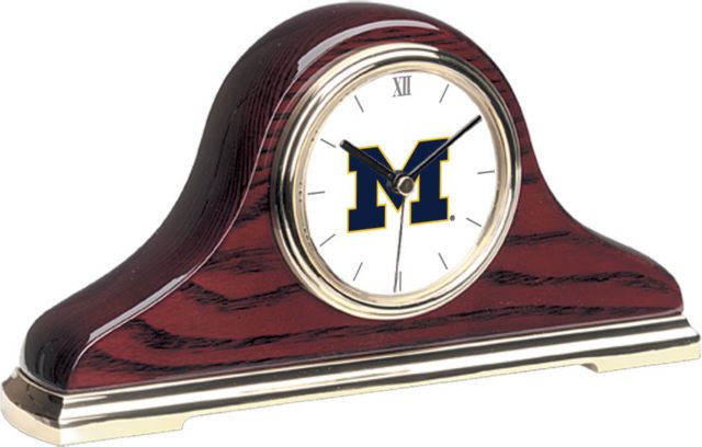 Michigan Wolverines CSI Mantle Clock With Colored Medallion