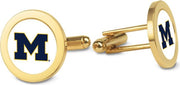 Michigan Wolverines CSI Gold Cufflinks (Gift Boxed) With Colored Medallion