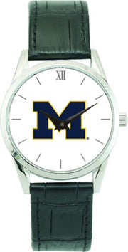 Michigan Wolverines CSI Men's Stainless Steel Wristwatch (Gift Boxed) Color Medallion Withhite Background