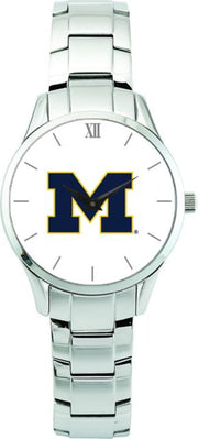 Michigan Wolverines CSI Men's Stainless Steel Wristwatch (Gift Boxed) Color Medallion Withhite Background