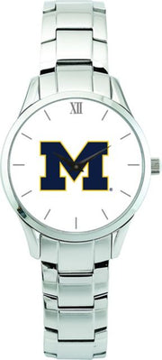 Michigan Wolverines CSI Women's Stainless Steel Wristwatch (Gift Boxed) With Color Medallion