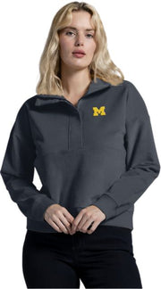 Michigan Wolverines Women's Stretch Corded 1/2 Zip