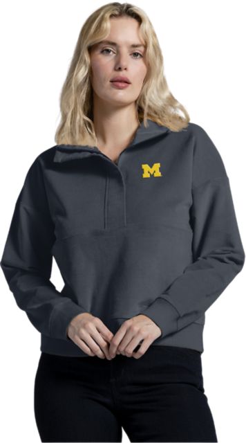 Michigan Wolverines Women's Stretch Corded 1/2 Zip